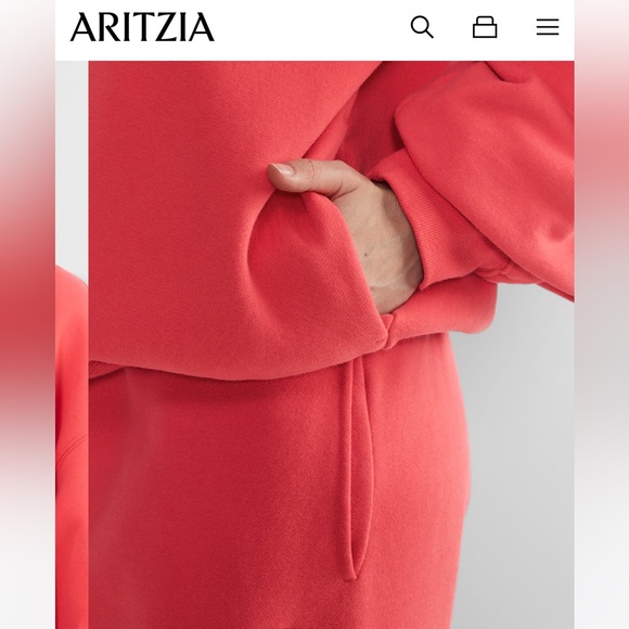 Aritzia Cozy Sweatfleece New Mega Crew, Cherry Red, Small - Picture 7 of 13